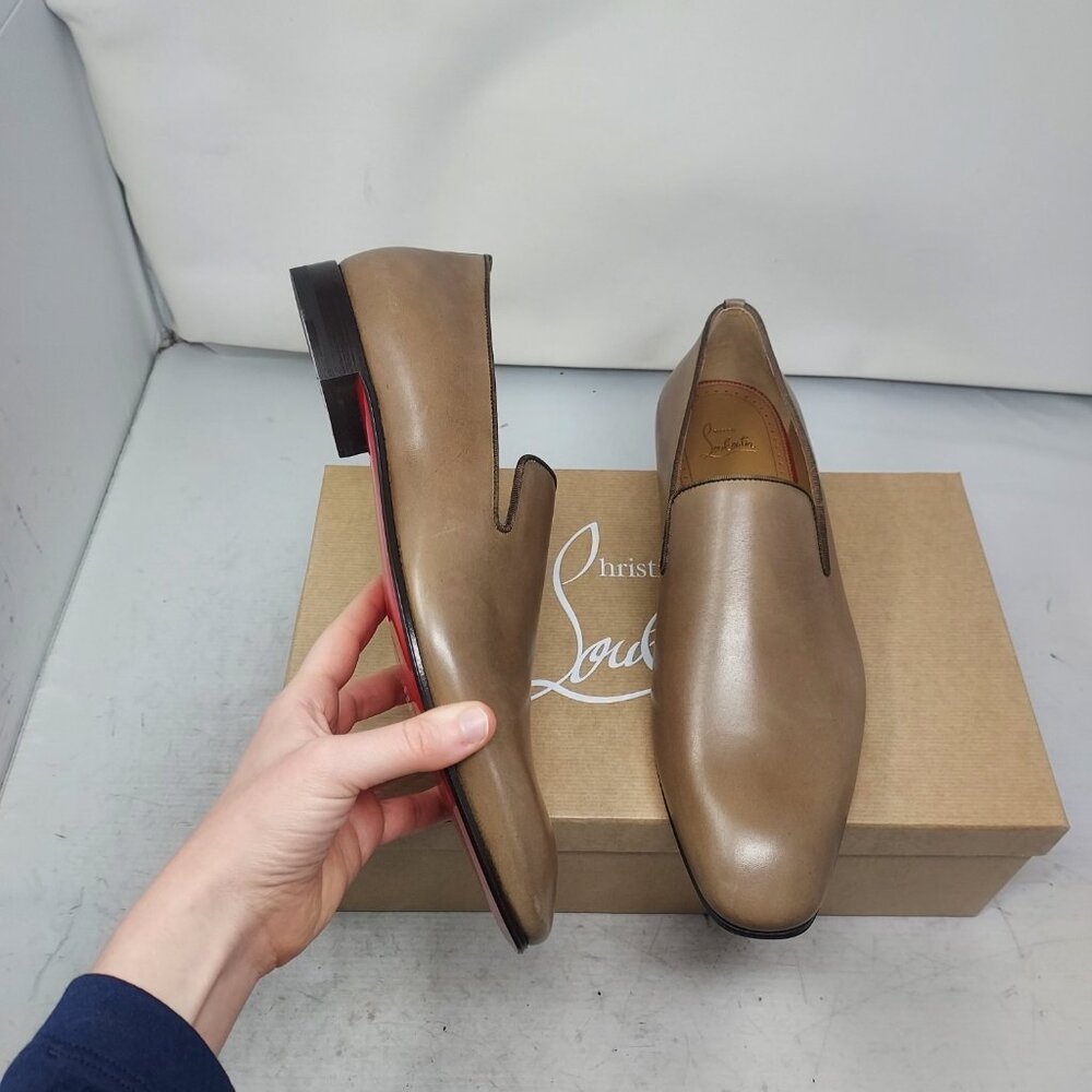 Christian Louboutin MENS Dandelion Leather Brown Roca Loafer